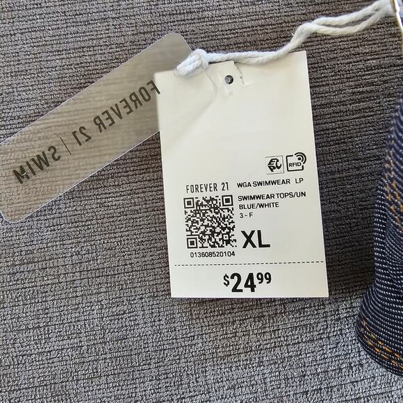 NWT Forever 21 Denim Lace-Trim Underwire Bikini Top & Bikini Bottom Set Size XL - Picture 11 of 12